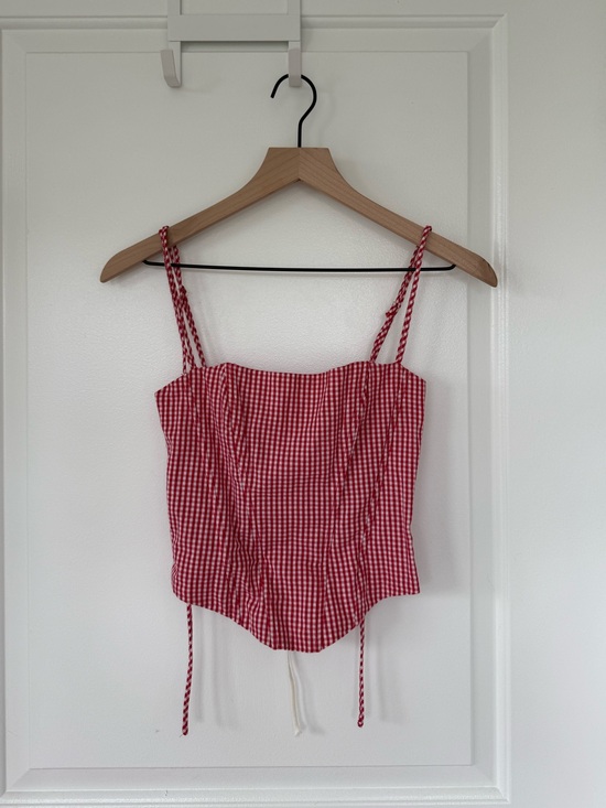 Edikted Tops - Edikted Red Gingham Corset Top